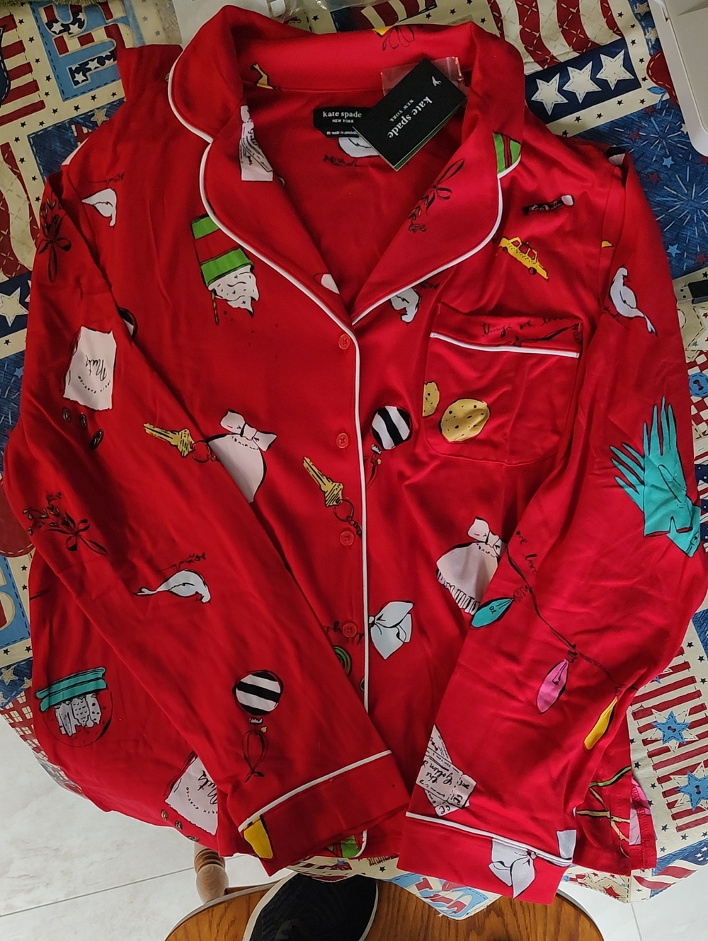 kate spade Red Printed  Pajamas Playful Motifs